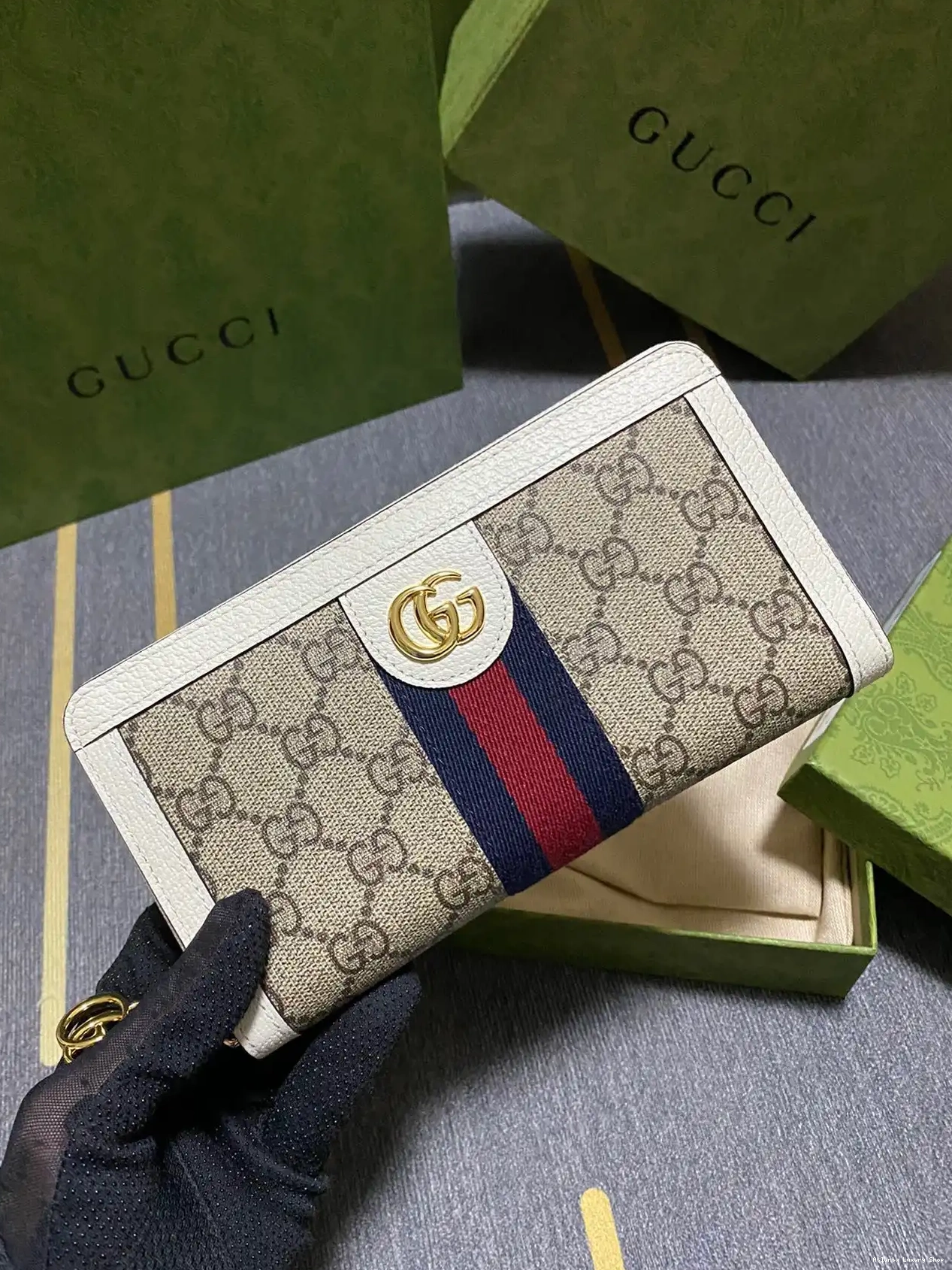 Cheap GG Ophidia Gucci around zip wallet 0224