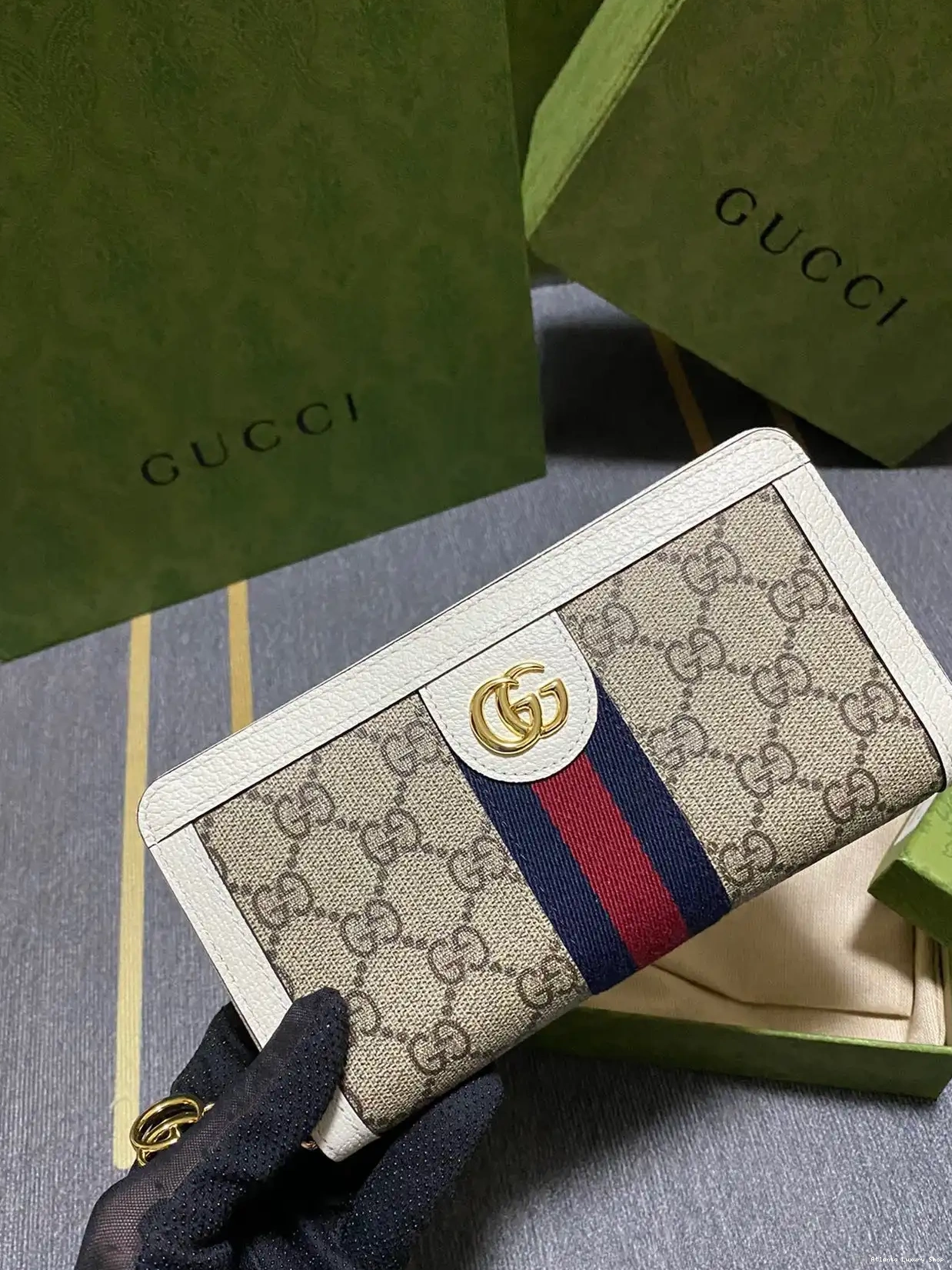 Cheap GG Ophidia Gucci around zip wallet 0224